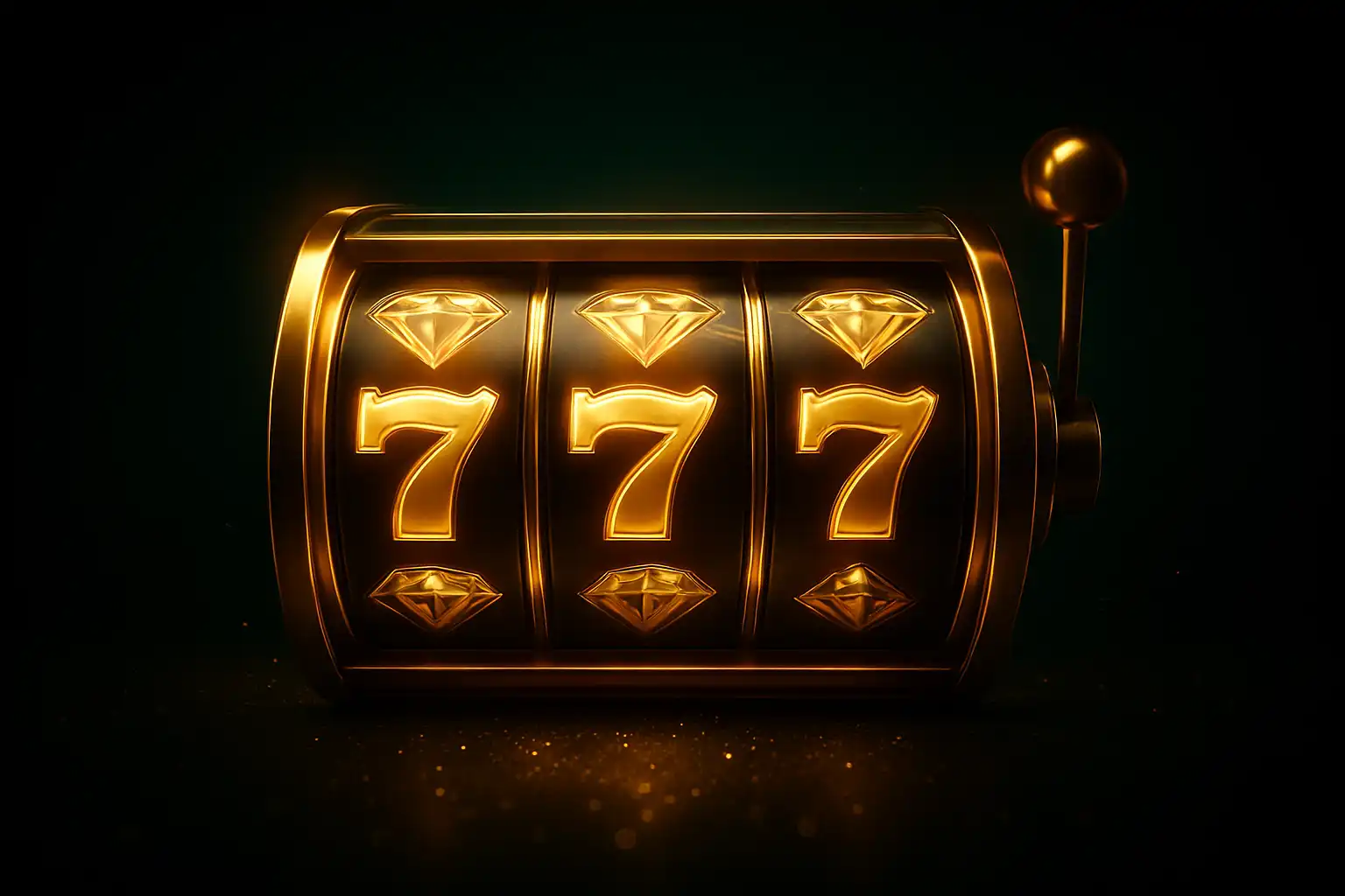 Emerald and gold Westio Casino slot reels glowing on a dark background